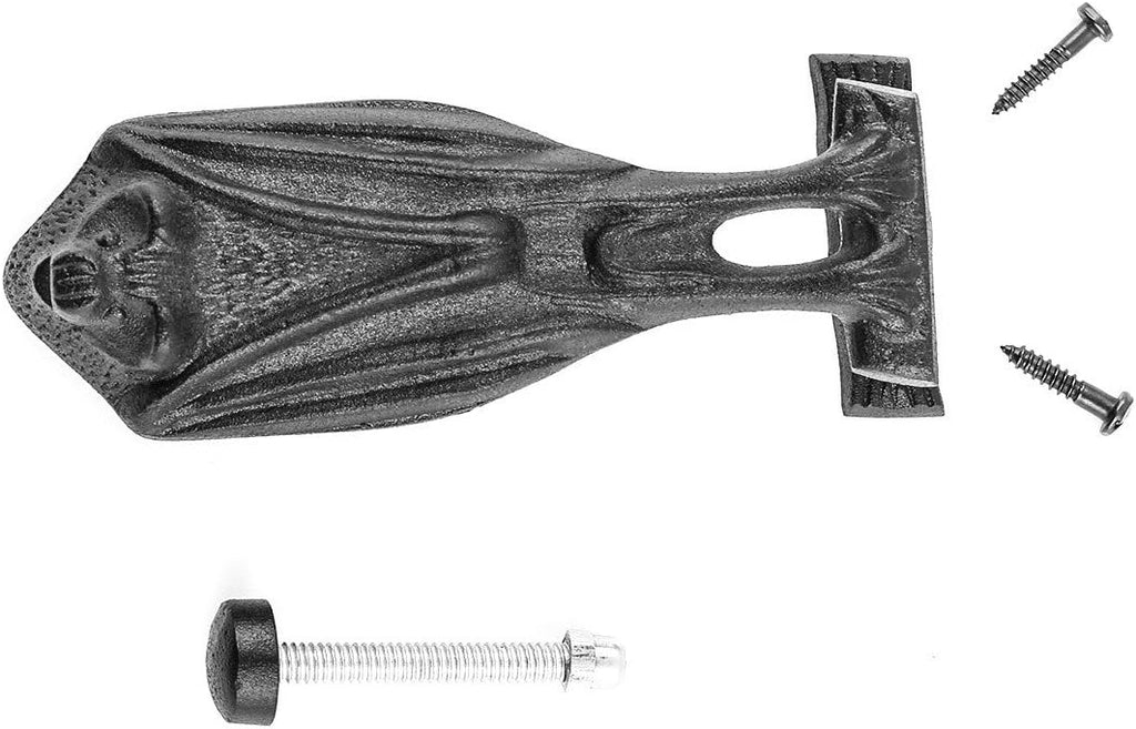 Bat Door Knocker Cast Iron RSF Finish 5 Inch Rustic Front Door Hardware with Mounting Screws