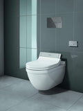 Elongated Shower Toilet Seat with Warm Water Wash, Modern White Design