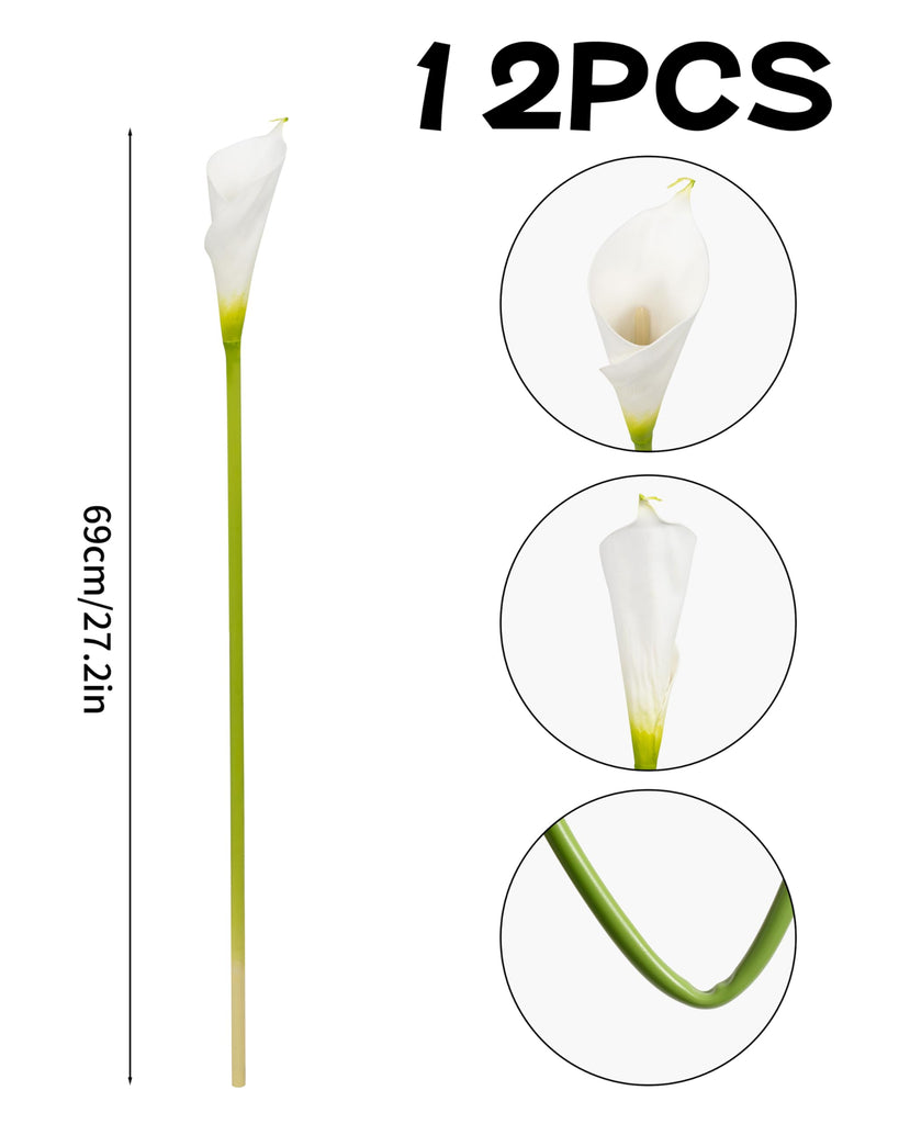 12pcs Large Calla Lily Artificial Flowers