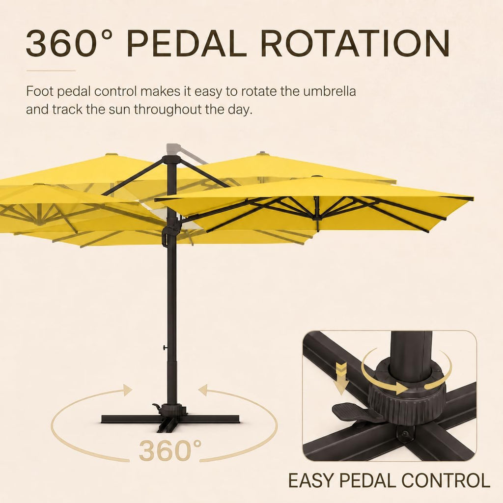 10x10 FT Cantilever Patio Umbrella with Base Included, Large Square Aluminum Offset Outdoor Pool Umbrella