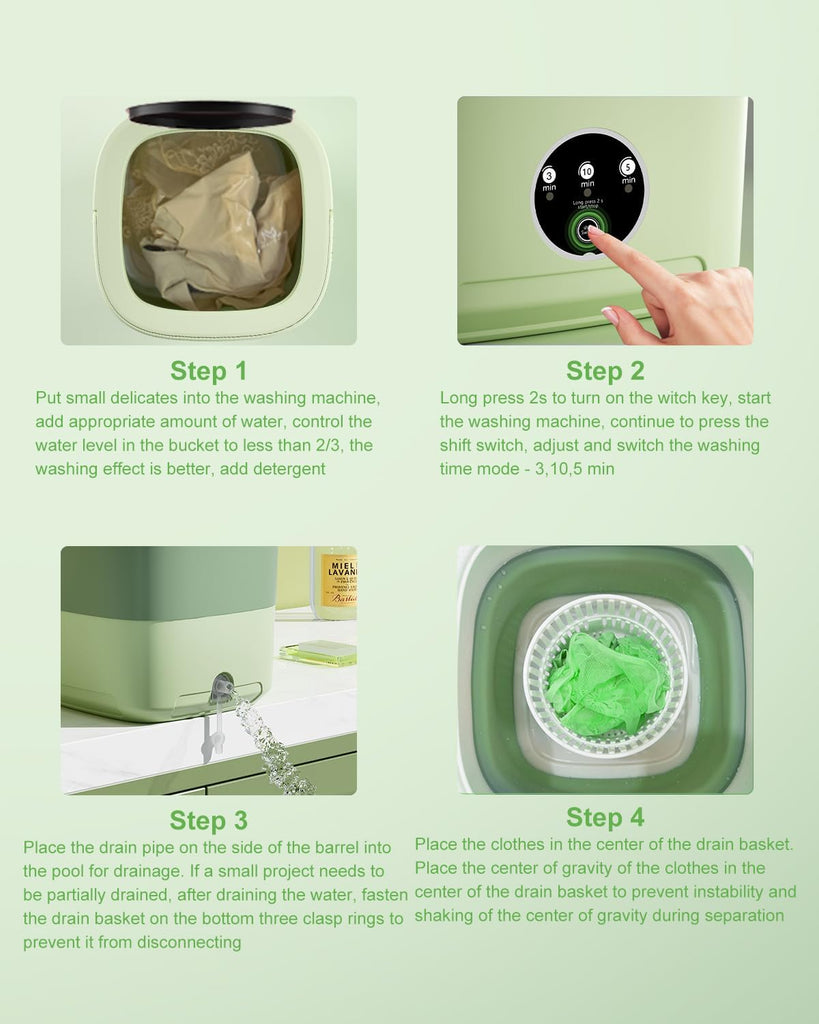 Portable Washing Machine, Mini Washer,16L Upgraded Large Capacity Foldable Washer.Deep Cleaning of Underwear, Baby