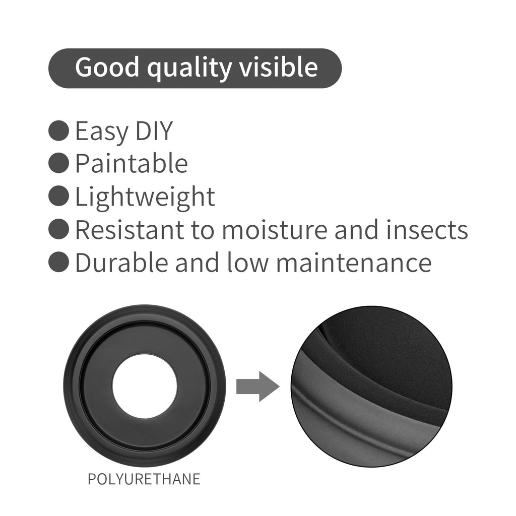 2 Pack Molded PU Ceiling Medallion, Black