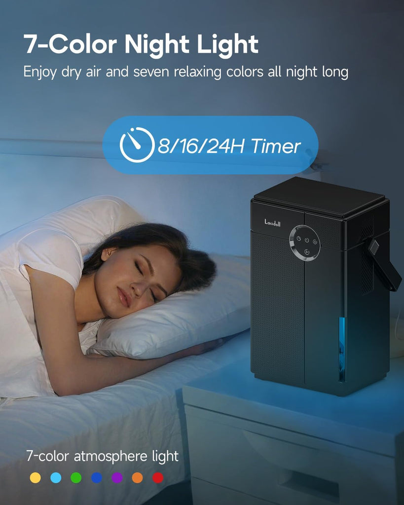 Small Dehumidifier with Drain Hose, Portable Dehumidifier for Bathroom