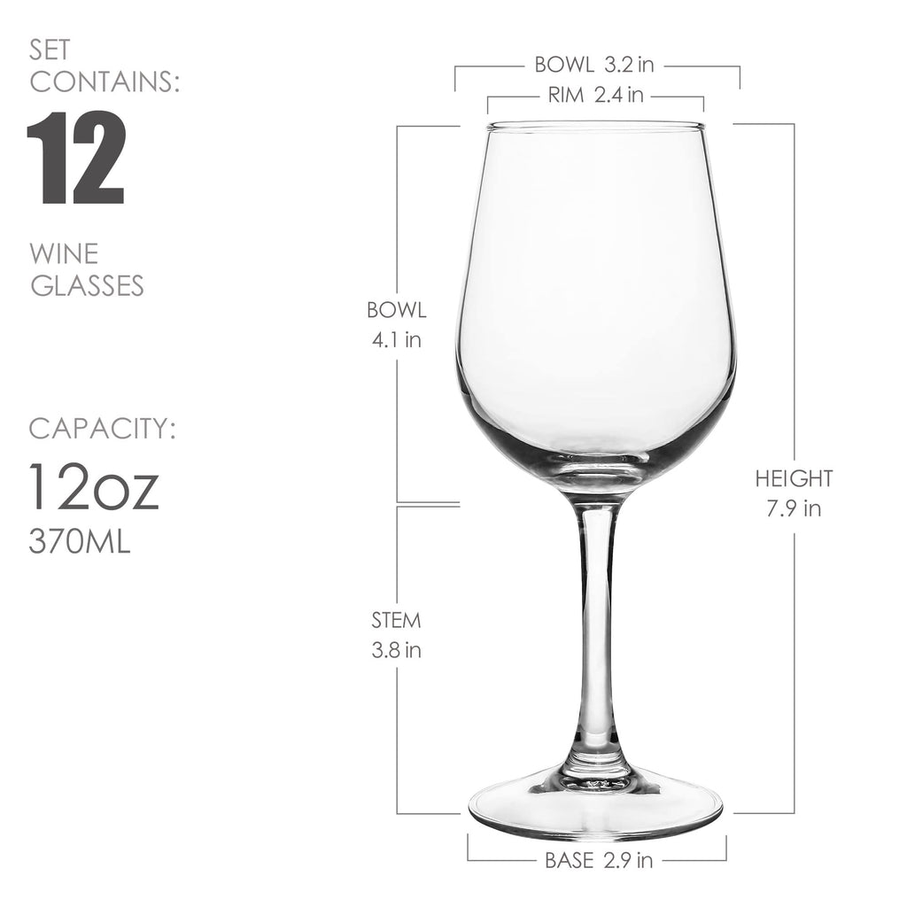 Fully Tempered Wine Glasses, Shock Resistant Wine Glass Set for Red or White Wine, Dishwasher Safe Stem Glasses for