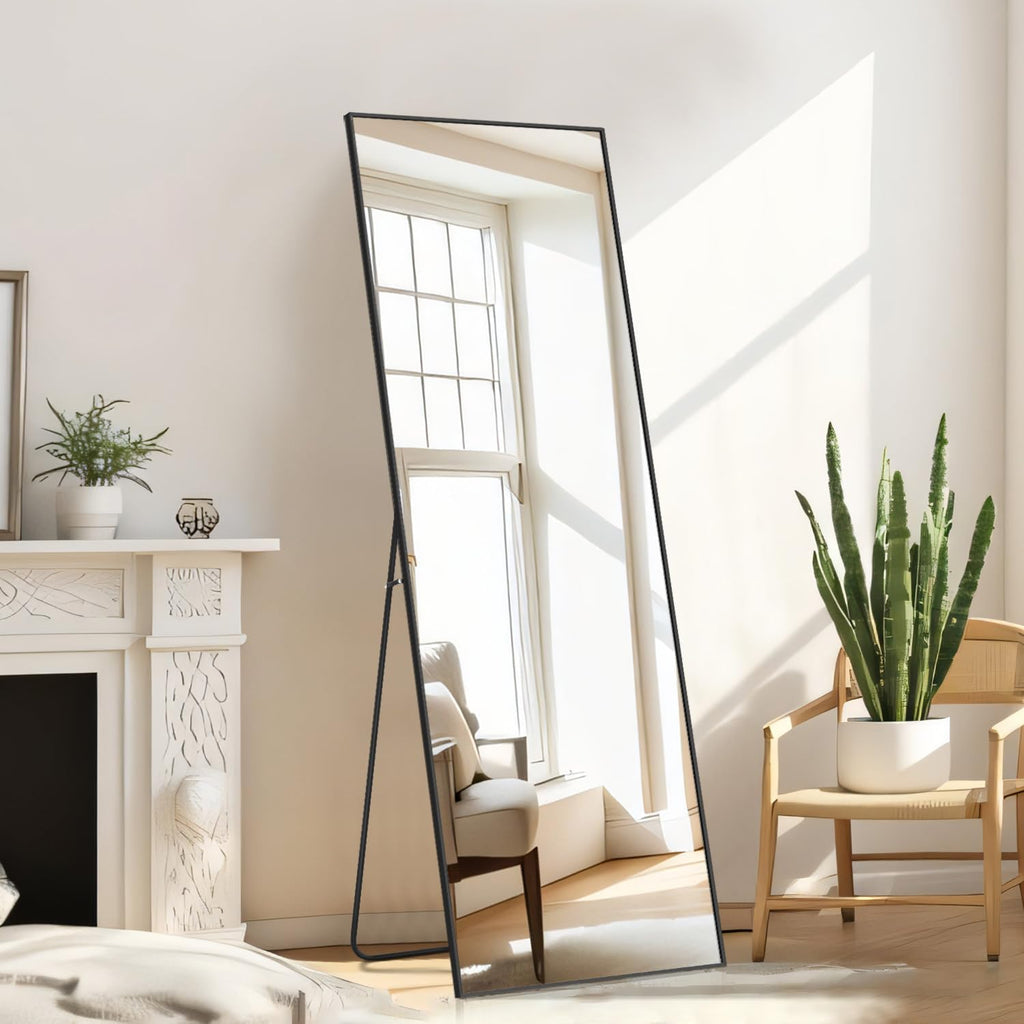Mirror Full Length, Upgraded 16"x59" Body Wall Mirrors with Shatter-Proof Glass, Floor Standing, Hanging or Leaning