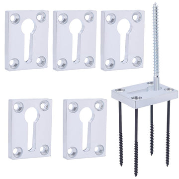 6 Sets 36Pcs Newel Post Fastener Carbon Steel Newel Post Fastener Mounting Kit Wood Handrail Installation Hardware