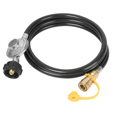 6 Feet Propane Hose with Regulator, 3/8" Female Quick Connect Disconnect x QCC1 Propane Tank for Indoor Outdoor