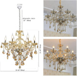 Modern K9 Crystal Chandelier Cognac 6 Lights, E12 Base Candle Crystal Pendant Lighting Fixture, Elegant Crystal Ceiling Light for Dinning Living Room Bedroom Hallway (6 Lights) A110-B09BM4DKKT