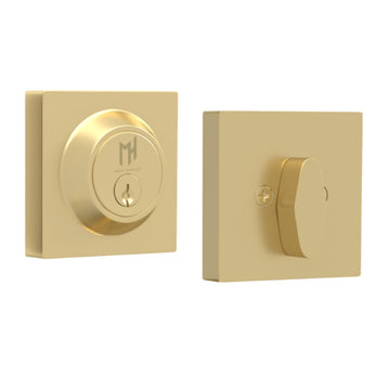 Laura Deadbolt Lock Gold - Single Cylinder Reversible
