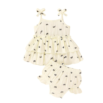 Baby Girl Clothes Summer Infant Outfits Sleeveless Tank Tops Newborn Shorts Set Bloomers Toddler Shirt