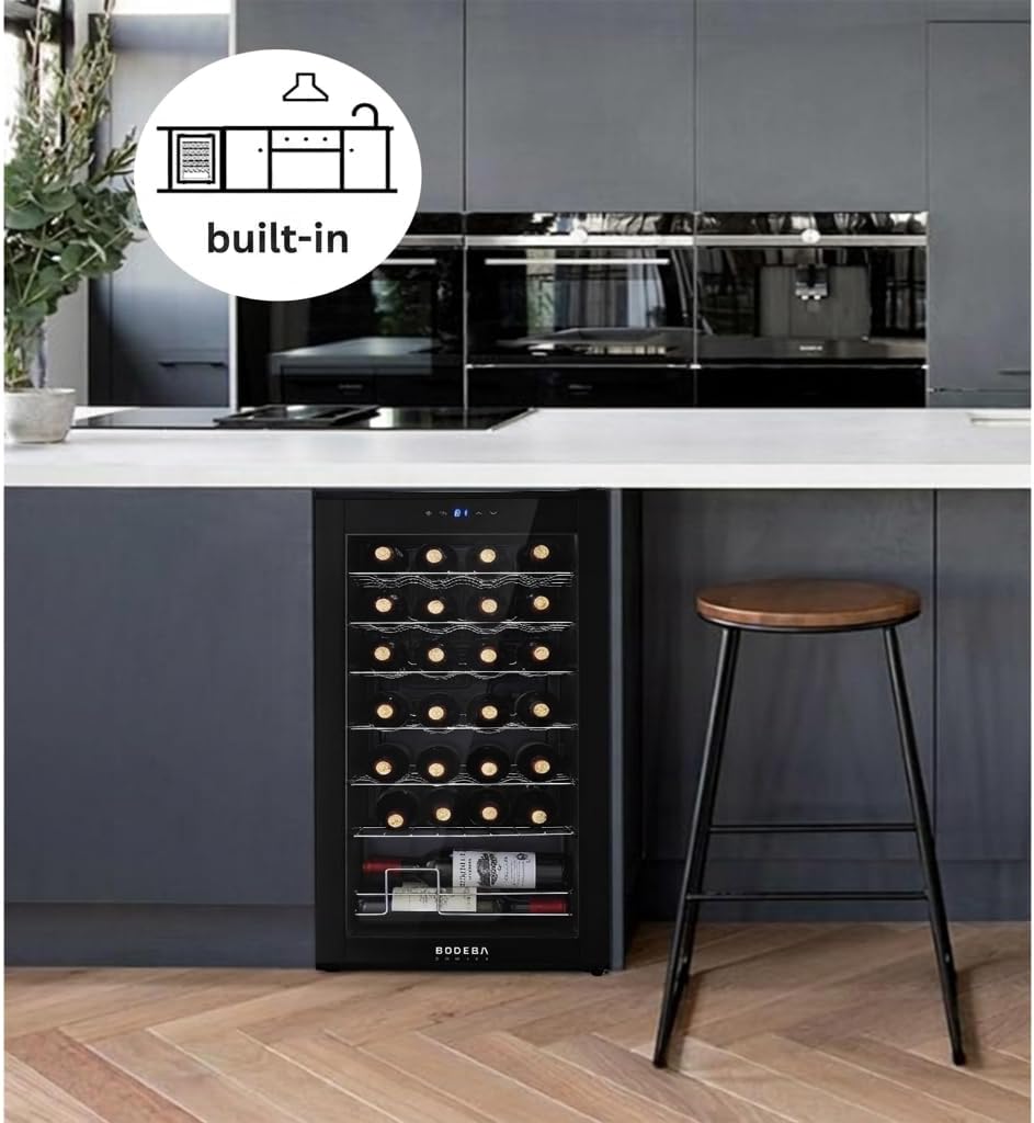 COOLER 28 Bottle Compressor Wine Cooler for Home and Kitchen, Freestanding Mini 