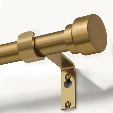 Warm Gold Curtain Rods for Windows Adjustable Length Heavy Duty 1" Diameter Brass Bronze Long Window