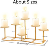 Fireplace Candelabra Fireplace Candle Holder for Inside Fireplace - 6 Arms Gold Candle Stand for Pillar Candles