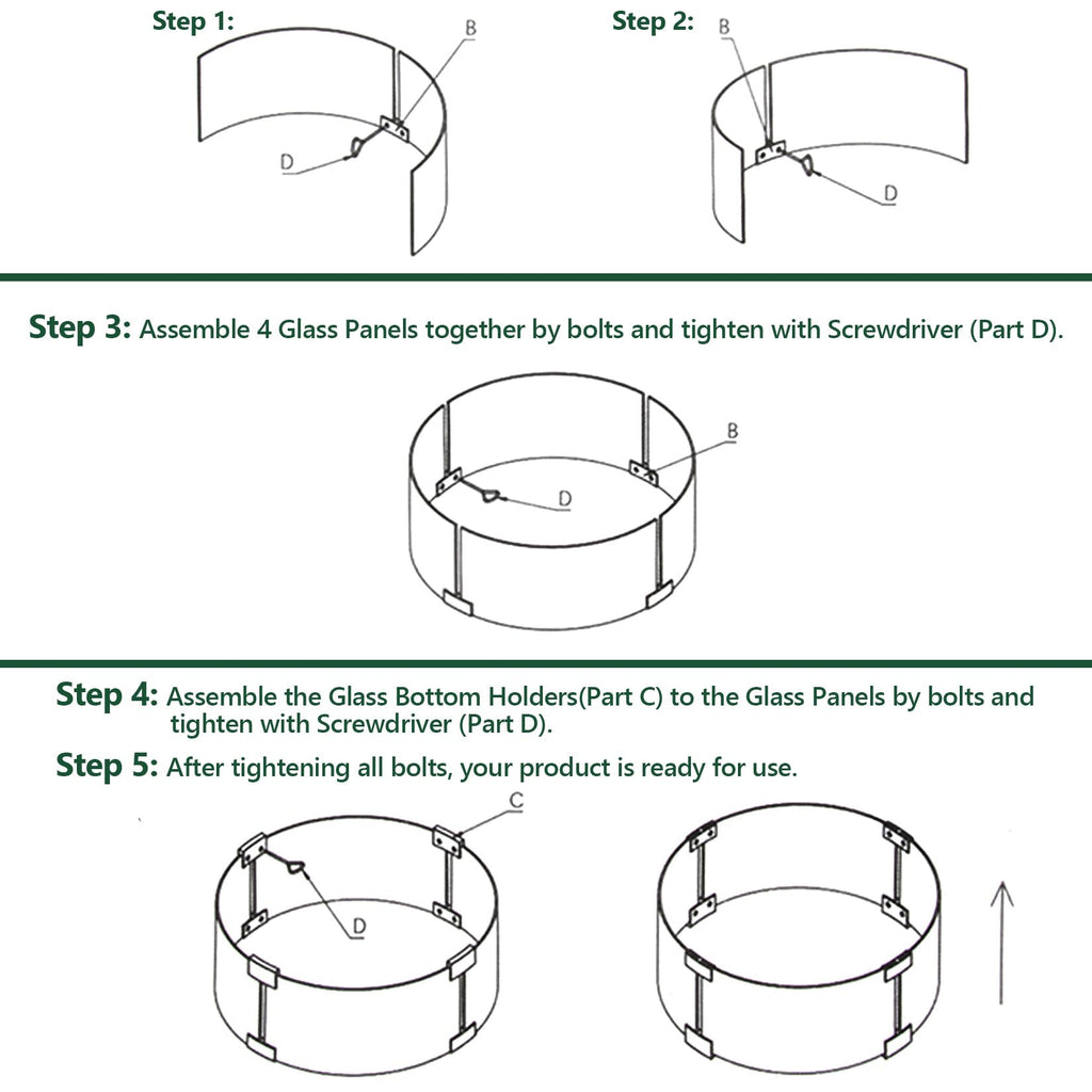 Fire Pit Wind Guard Round, 23" Fire Pit Wind Guard