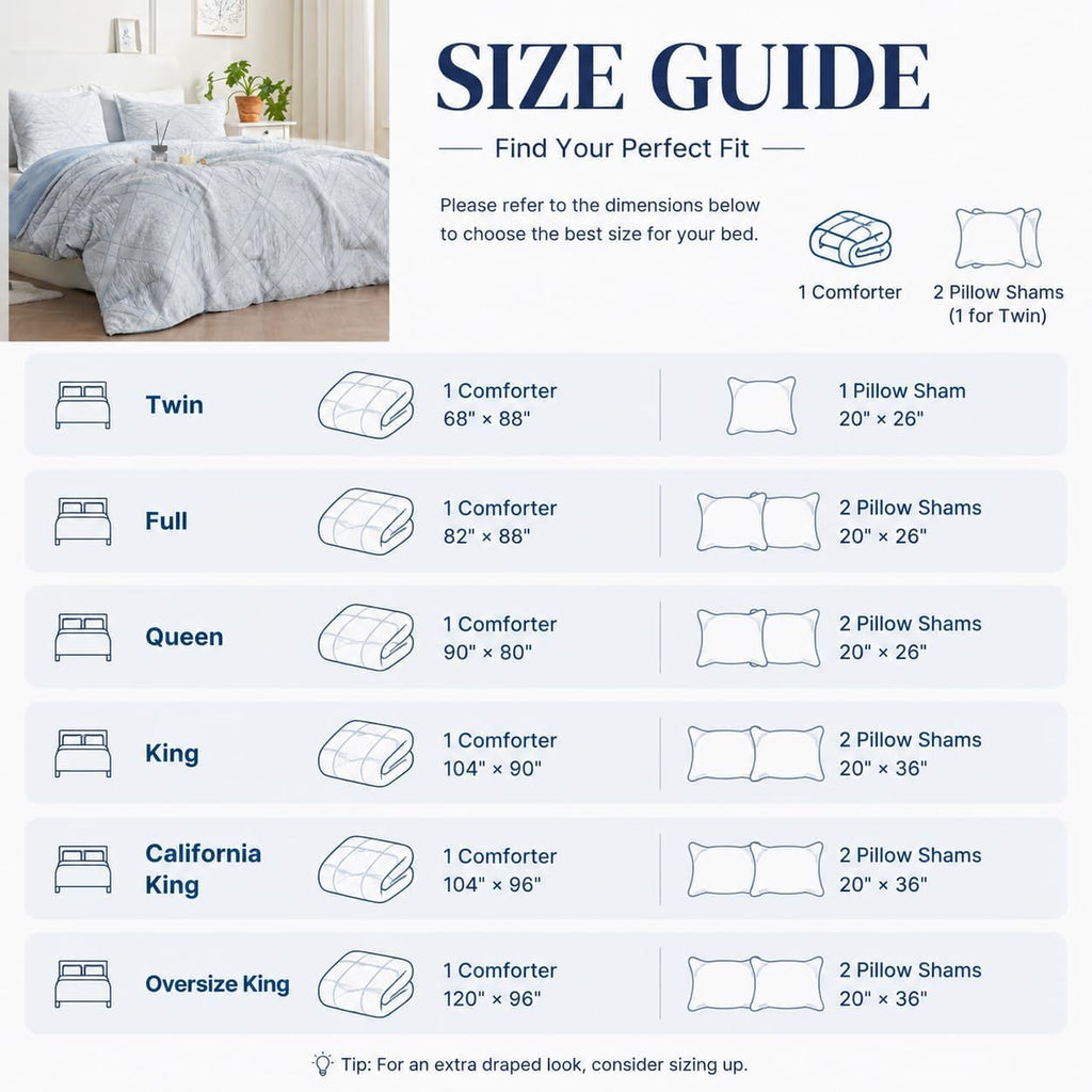 Comforter Set, Blue Diamond Jacquard Bedding Set 2 Pc