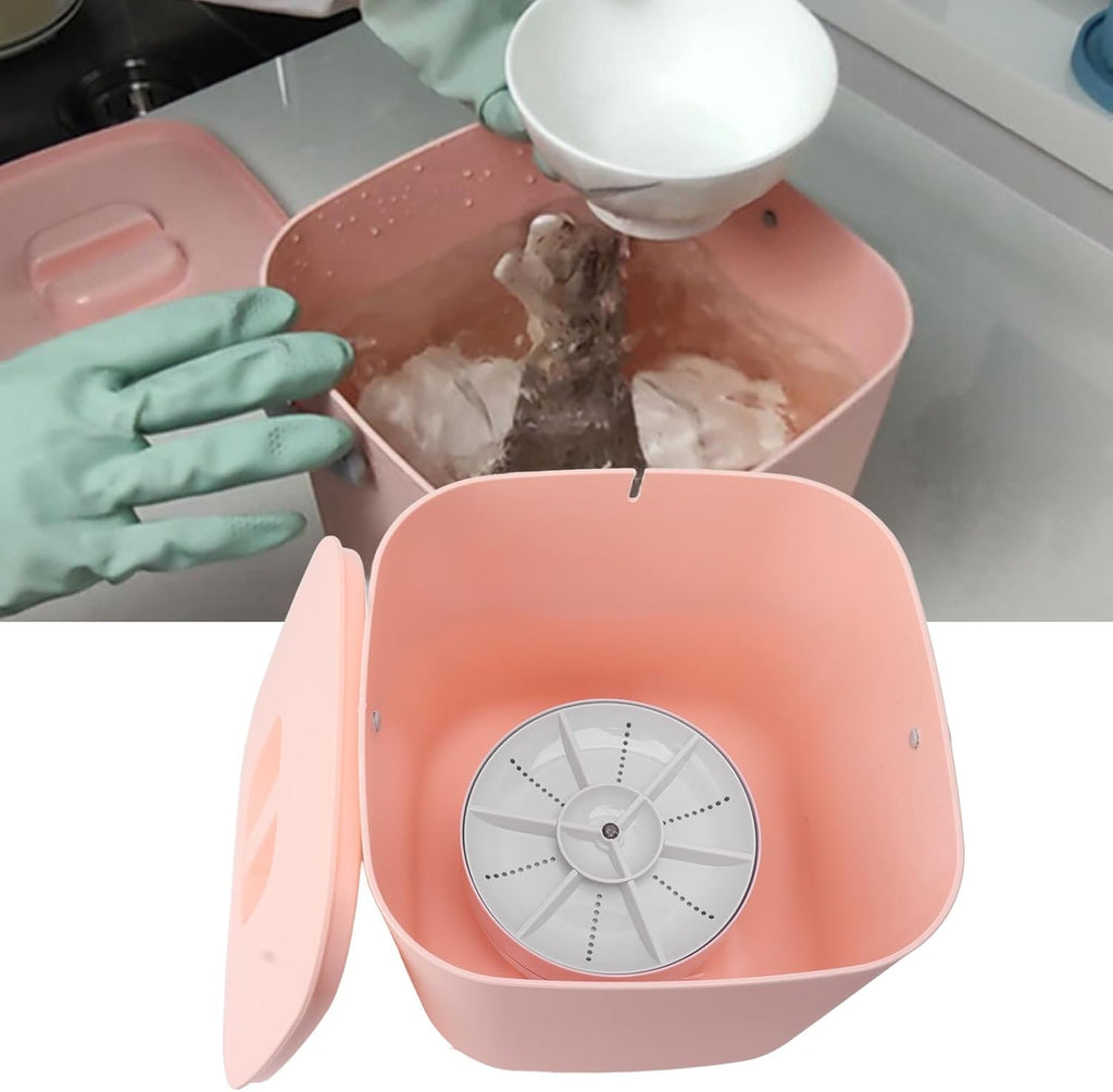 Countertop Dishwasher, 18W 8.5V 2A Portable Countertop Dishwasher for Kitchen (Pink)
