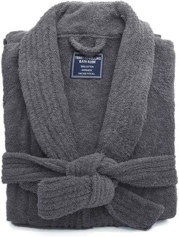 Bathrobe Mens,Premium Thick Terry Cloth Bathrobe,Towel Bath robe Long-Staple Combed Men's Cotton Robe