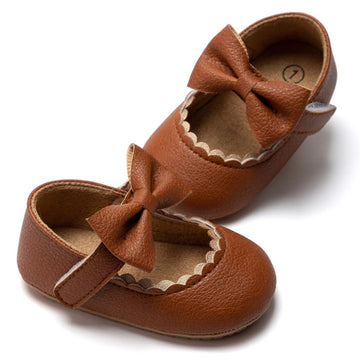 Infant Baby Girls Mary Jane Flats Bow Non-Slip Soft Sole Princess Toddler First Walkers Sneaker Wedding Dress