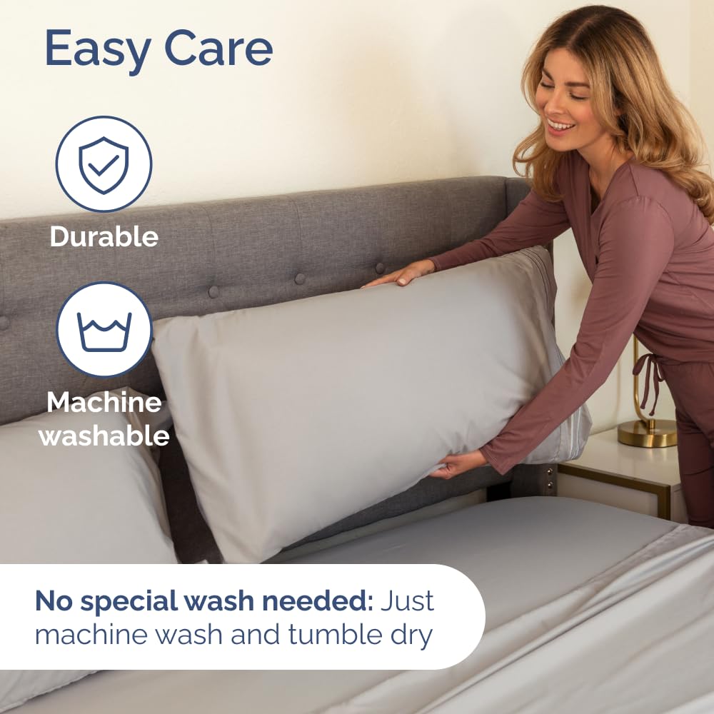 Split Cal King Bed Sheet Set - 5 Piece Split Cal King Sheets - Light Grey