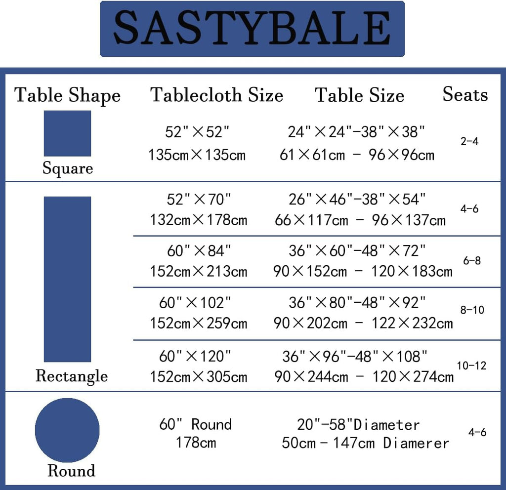 Jacquard Rectangle Tablecloth 60" x 102", Navy Blue Wrinkle Free Spillproof Water Resistant Damask P