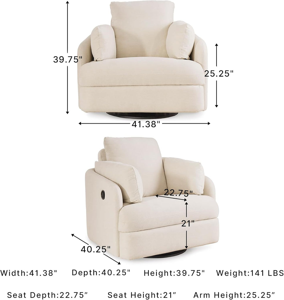 Swivel Glider Recliner, Nursery Rocking Chair | Stain-resistant Next-Gen Nuvella fabric, Rocking chair for nurseries