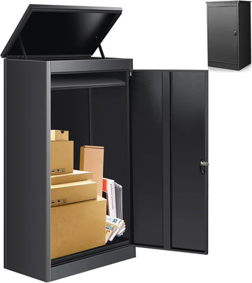 Package Delivery Boxes Drop Boxes with Secure Storage - Black