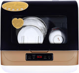 Countertop Dishwasher with 3 Washing Programs, Compact Dishwasher 360°Streak-Free Deep Cleaning