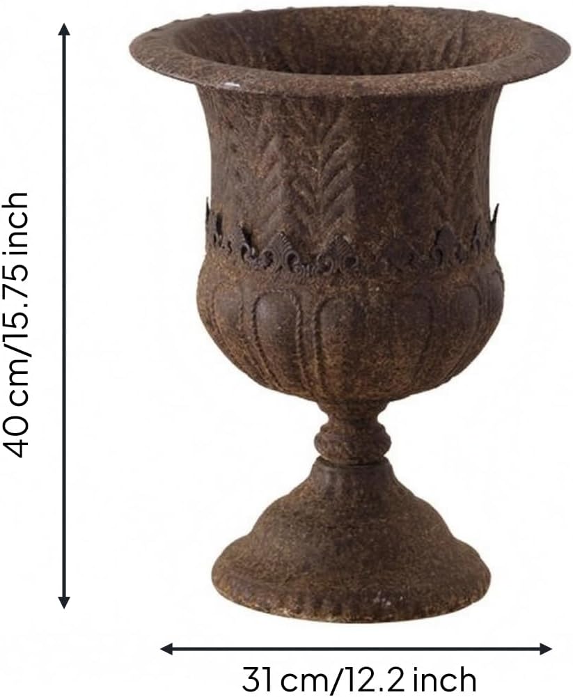 Outdoor Trophy Planter Urn Planter Pedestal Planter Pedestal Vase Garden Urn with Wide Flared Opening Narrow Neck and