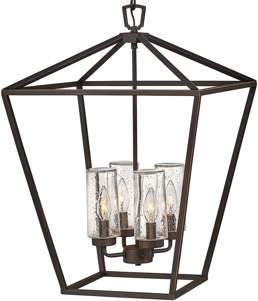 Alford Place Large Outdoor Open Single Tier Chandelier, Die Cast Aluminum Frame, Colonial-Style Candelabra