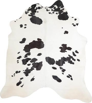 Black & White Brazilian Cowhide Rug - Genuine Leather - XLarge Area Rugs - Luxury Design - Exact Rugs Shown (Rug 1)