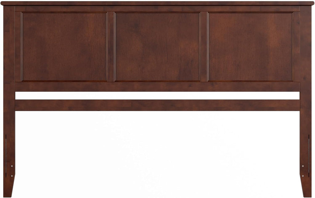 King Solid Wood Panel Headboard, Walnut