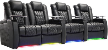 Home Theater Seating Top Grain Leather Zero Gravity Recliner Chair Power Headrest Recline Movie Seat Gaming 7 Colors