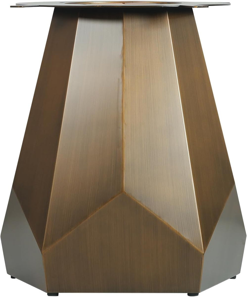 59" Modern Artificial Marble Round Dining Table with Antique Brass Metal Base & 31.5" White Sintered Stone Turntable
