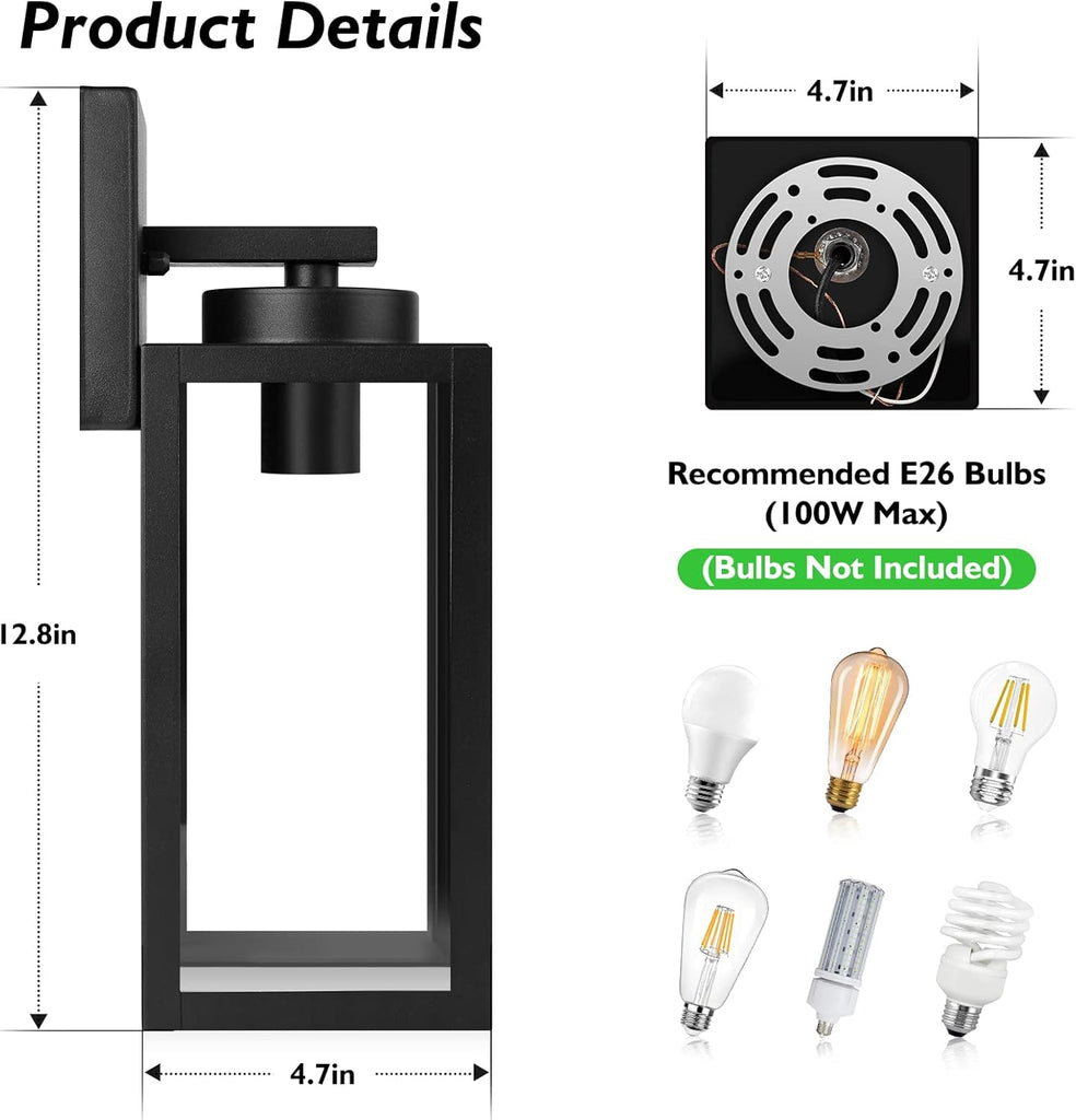 Outdoor Wall Mount Light Fixture, Exterior Wall Lantern Waterproof