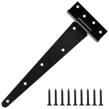 T Strap Black Gate Hinges 12 Inch for Barn Shed Door 2.5mm 4 Pack