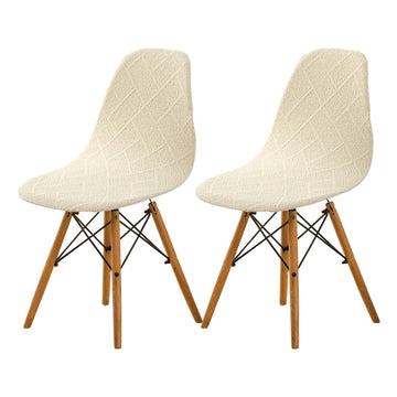 Mid Century Modern Dining Chair Covers Shell Chair Cover Lounge Armless Chair Cover Stretchable Slipcovers (Set of 2)