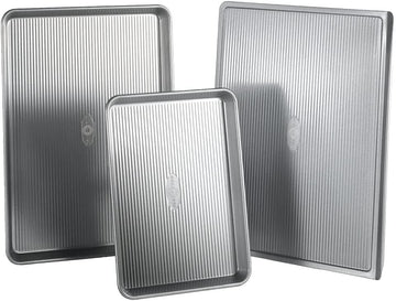3-Piece Warp Resistant Non-Stick Aluminized Steel Bakeware Set