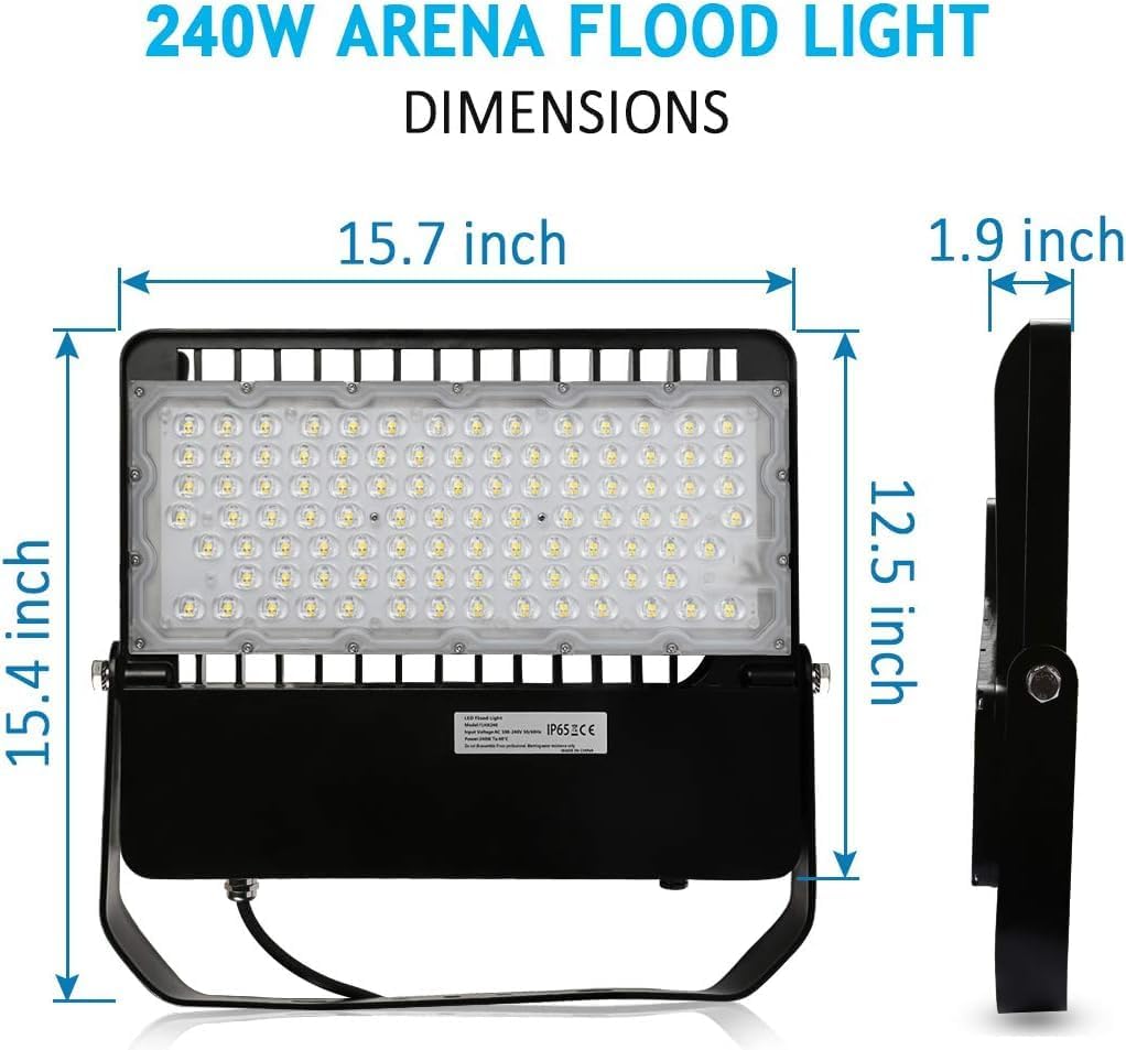 LED Flood Light Outdoor 240 Watt, Floodlights with Dusk to Dawn | Photocell High Output 36000 Lumen, Commercial Grade
