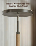 Wood Torchiere Floor Lamp, Super Bright Stepless Dimmable LED Uplight Standing Lamp with Remote Adjustable Color