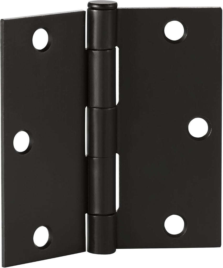 9-Pack Oil Rubbed Bronze Door Hinges - 3.5-inch x 3.5-inch - Square Corner Radius Steel Door Hinge