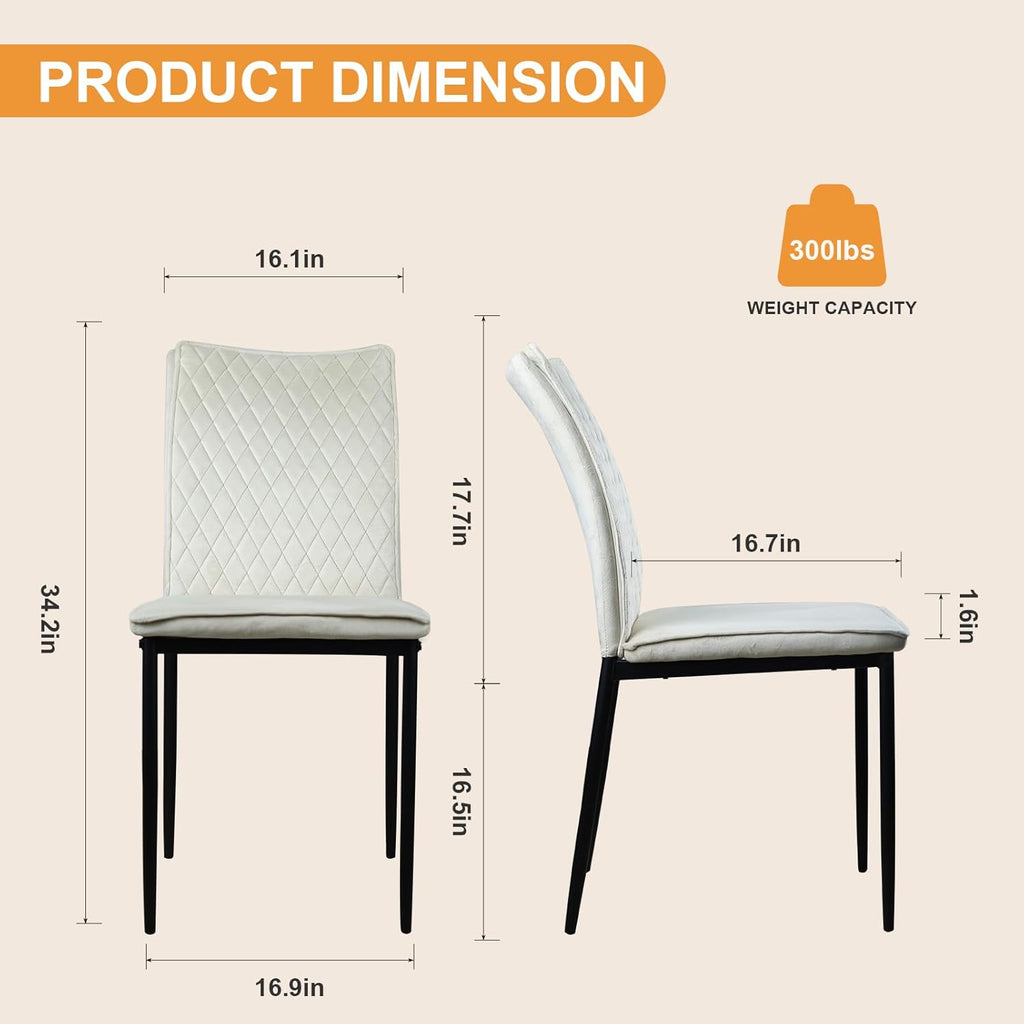 Dining Chairs Set of 2, Velvet Comfortable Seats, Mid-Century Modern Living Room Chairs