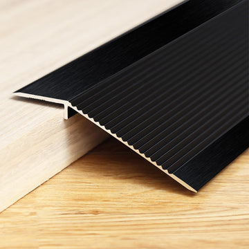 Aluminum Profile Floor Transition Strip, Brushed Black, 35.4"x3.9"