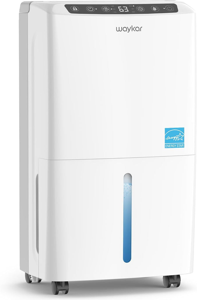 2000 Sq. Ft 34 Pints 2025 Most Efficient Energy Star Dehumidifier for Home and Basement with Auto or Manual Drainage