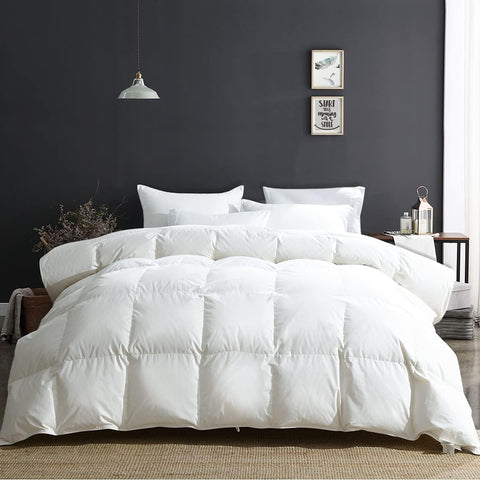 Fluffy Luxury Heavyweight Down Feather Fibers Comforter for Winter Colder Climates/Sleeper- 100% Org