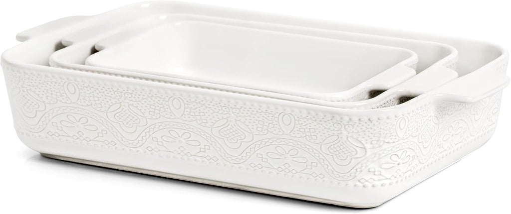 Ceramic Dish Set of 3, Casserole Dishes for Oven, Ideal for , Stewing, Roasting, and Holiday Feasts. The Gift for