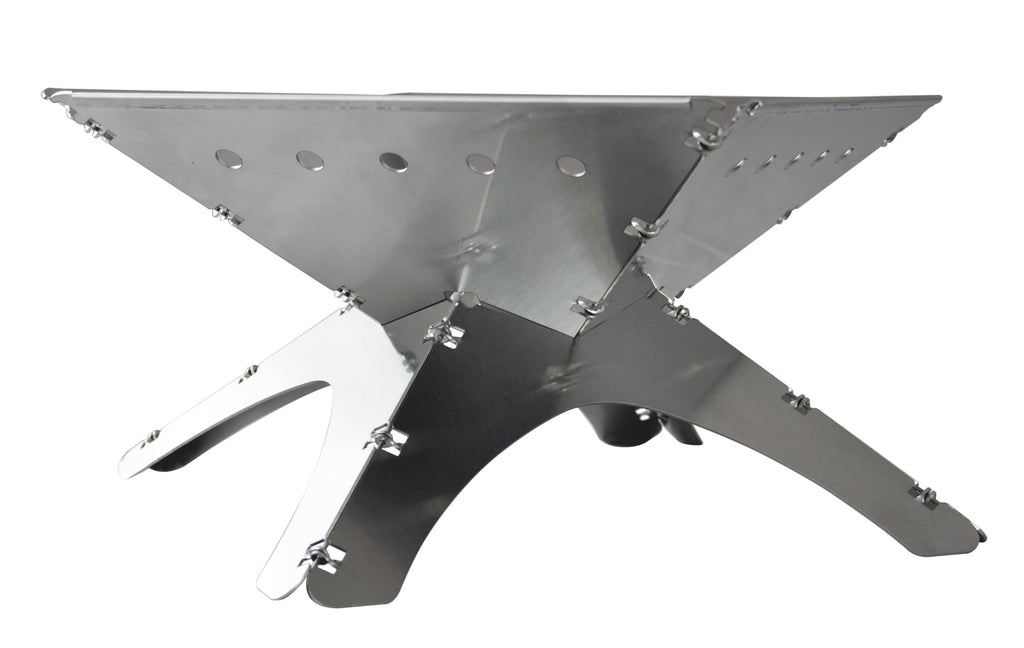 Medium Flat Firepit Foldable Stainless Steel Camping Fire Pit, AISI 304 Portable Firepit for Camping Overlanding
