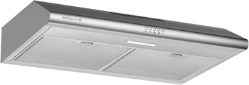36 Inch Stainless Steel Wall Mount Range Hood 900 CFM 4 Speed Gesture & Touch Control Convertible Ducted/Ductless