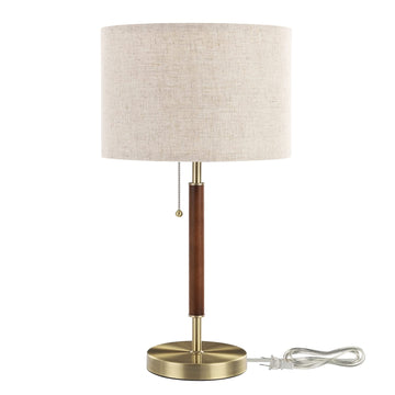 Mid Century Table Lamp, Bedside Lamp with Pull Chain Switch, E26