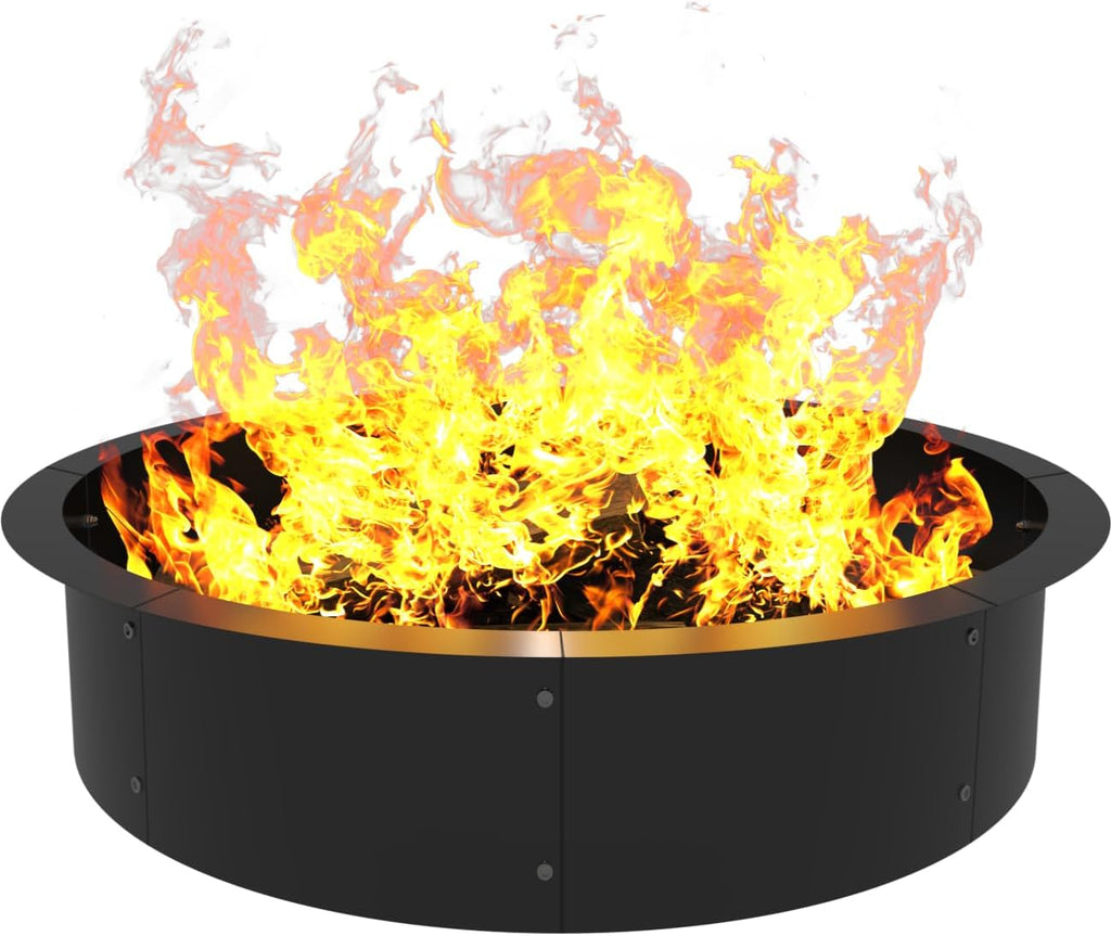 36 Inch Round Fire Pit Ring Insert - Heavy Duty Metal Steel DIY Liner
