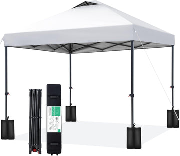 10x10 ft Pop Up Canopy Tent, Heavy Duty Outdoor Canopy with 1-Push Instant Setup, Commercial Tent with Roller Bag